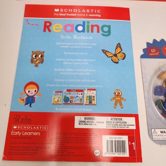 Scholastic Grade 1 Learning Pads Activity Reading Ready Book & 60 Letter Erasers - Picture 6 of 7